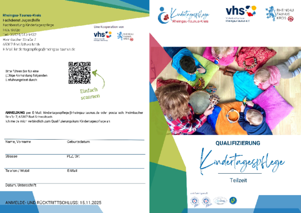 Flyer: Qualifizierung zur Kindertagespflege (PDF)