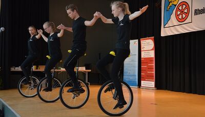 Das Quartett der SG Orlen präsentierte ihre Einrad-Kür.