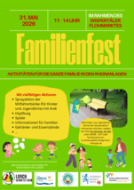 Plakat: Das Plakat macht mit Datum und Ort auf das Familienfest aufmerksam.