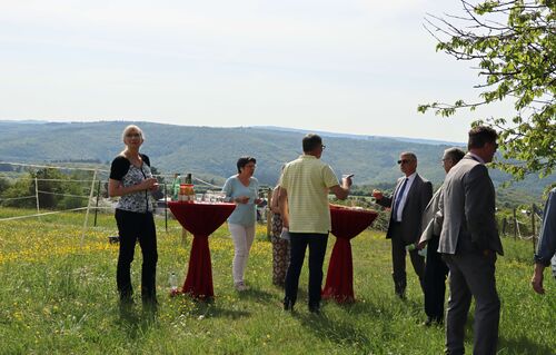 Bewertungskommission und Bürgerinnen und Bürger am Wispertrail. Foto: Pressestelle