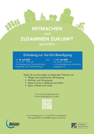 Flyer: Zwei Termine zur Bürgerbeteiligung